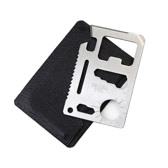 Outdoor multifunctional survival card mini saber card