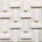 Белая мраморная мозаика на стену, 3D, ископаемые