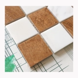 Клетчатая каменная мозаичная наклейка натуральная мраморная леса из дерева желтый ретро -арт -кирпичный кирпичный туалетный туалет