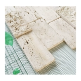 Белая мраморная мозаика, 3D, ископаемые, с печатью вашего логотипа