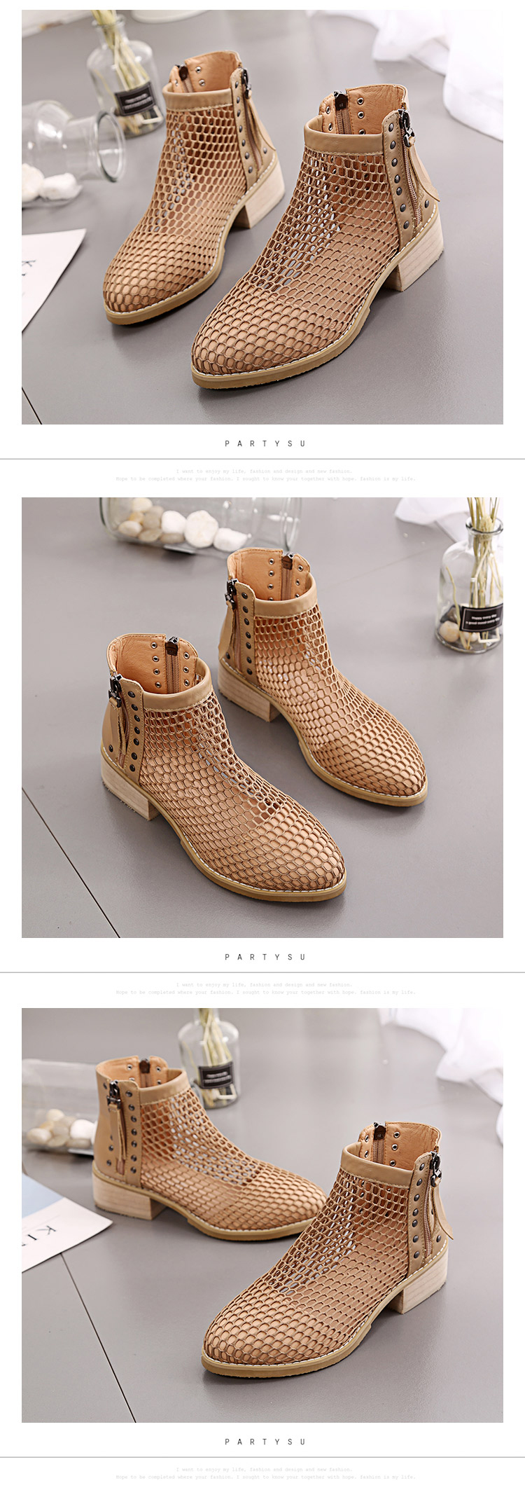 Openwork khởi động trẻ em mùa hè 2018 mới breathable giày mắt cá chân khởi động lỗ giày martin khởi động phụ nữ ins lưới chic giày boot nữ