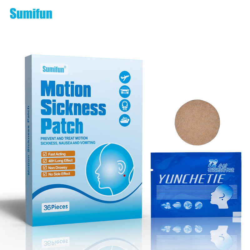 2022 New Product Amazon Sumifun Motion Sickness Patches for Children and Adults, Motion Sickness Ear Patches for Cars, Boats, and Planes, 1 Box/36 Pieces