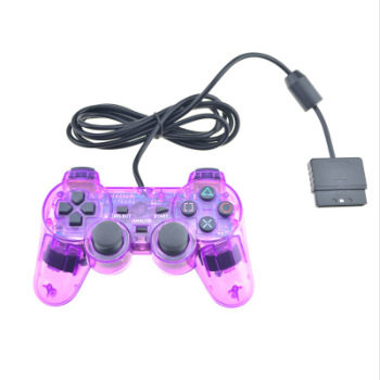 PS2 gamepad transparent purple wired handle PS2 host suitable for joystick handle