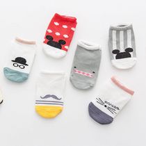 Colour smiley floor Sox baby All cotton non-slip Learn Socks Cartoon Cute Children Pure Cotton Socks Boat Socks spring and autumn