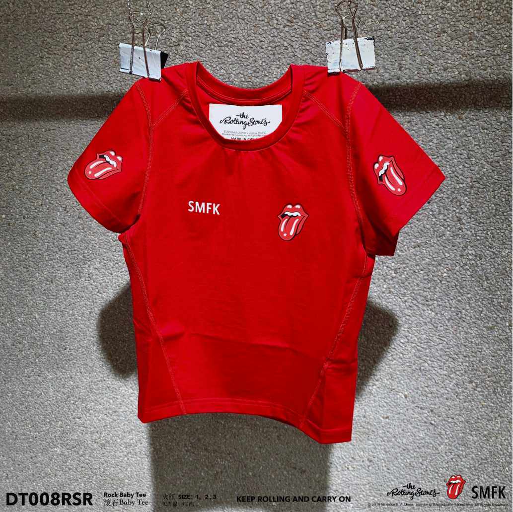 SMFK (Official Direct Mail) Rolling Stone Baby Tee Fire Red Silver Grey Cotton vest T-shirt