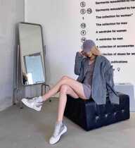 Cisfeng SMFK Official Straight Hair Dove Grey Elastic Waterproof Fabric Mirror Suit