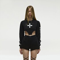 Cisfeng SMFK Official Direct Hair Midnight Black Persian Dance Suit Jacket Sports Deconstruction Sweater Jacket