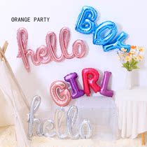 Hello Boy Girl aluminum film balloon boy and girl baby babys birthday party decoration