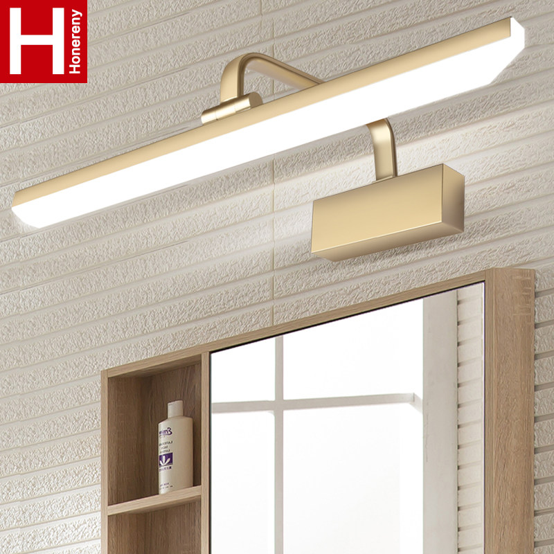 LED mirror headlight modern simple toilet Nordic mirror light waterproof fog toilet bathroom mirror cabinet light no punching