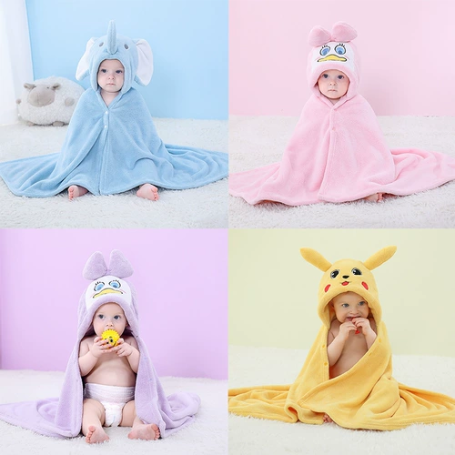 Детское банное полотенце, милый мягкий быстросохнущий плащ подходит для мужчин и женщин, детский банный халат для новорожденных