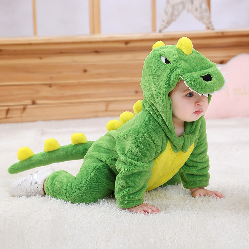 Baby Autumn and Winter Suit, Baby Dinosaur Jumpsuit, Pajamas, Crawling Clothes, Kidsren's Cute and Super Cute Winter Outing Clothes