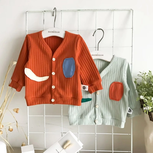 Осенний детский лонгслив подходит для мужчин и женщин для девочек для новорожденных, хлопковый кардиган, 0-1 лет, 9 мес.