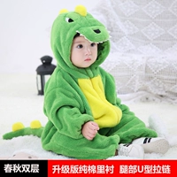 Двойной слой поздний осенний зеленый динозавр