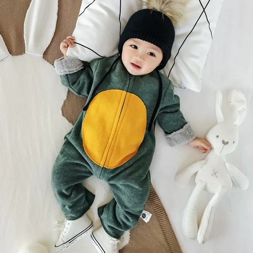 Детский зимний утепленный комбинезон для новорожденных подходит для мужчин и женщин для девочек, осенний сезон, 0 лет, 6 мес.