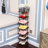 Простая домашняя стойка для обуви железо многослойное многослойное пространство -экономическое общежитие маленькая узкая шкаф дверь дверь хранения Hyundai