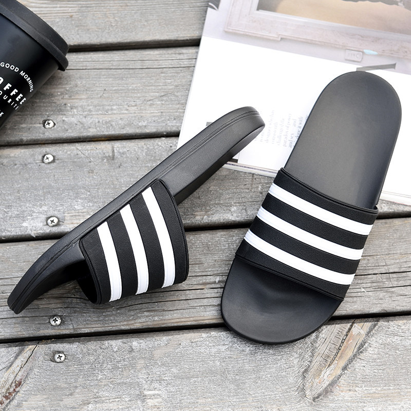 Summer fashion striped men cool slippers women's home use outside room with bathroom in shower anti-slip sandals