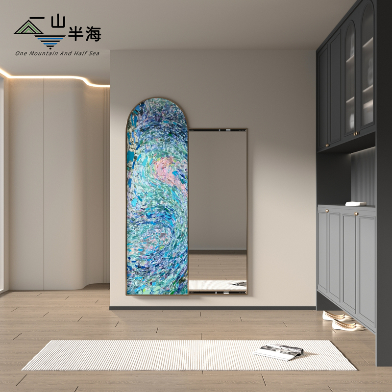 【Yishanbanhai】Enamel-Colored Entrance Hall Dressing Mirror, Bedroom Wall-Mounted Full-Length Mirror, Hidden and Foldable