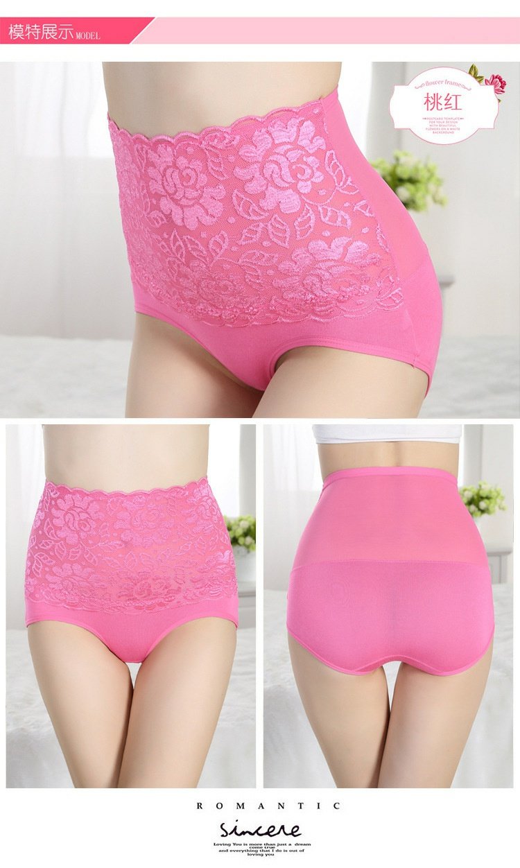 Sau sinh ren nữ đồ lót bụng tập tin cotton modal eo cao tóm tắt không có dấu vết kích thước lớn bán buôn gợi cảm quần lót nữ trung niên