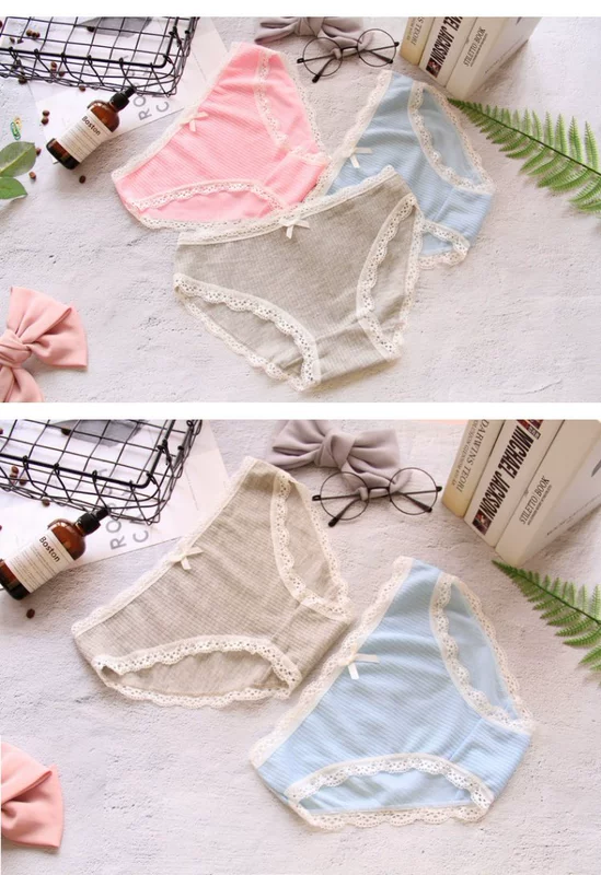 Quần lửng ren bé gái đồ lót gợi cảm thoáng khí bên quần vải cotton 裆 quần short bán buôn