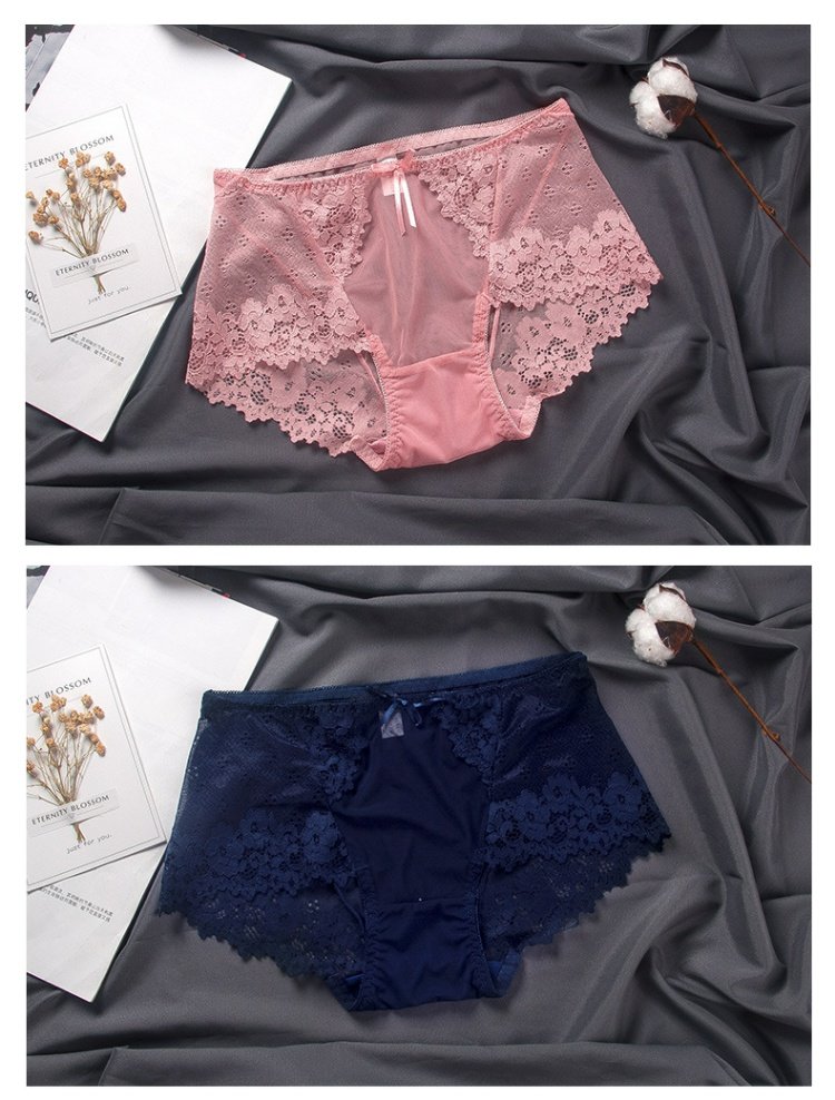 Lưới trong suốt rỗng ren gợi cảm cotton underwear Đồ lót của phụ nữ eo băng lụa liền mạch bán buôn quần lót nữ thun lạnh
