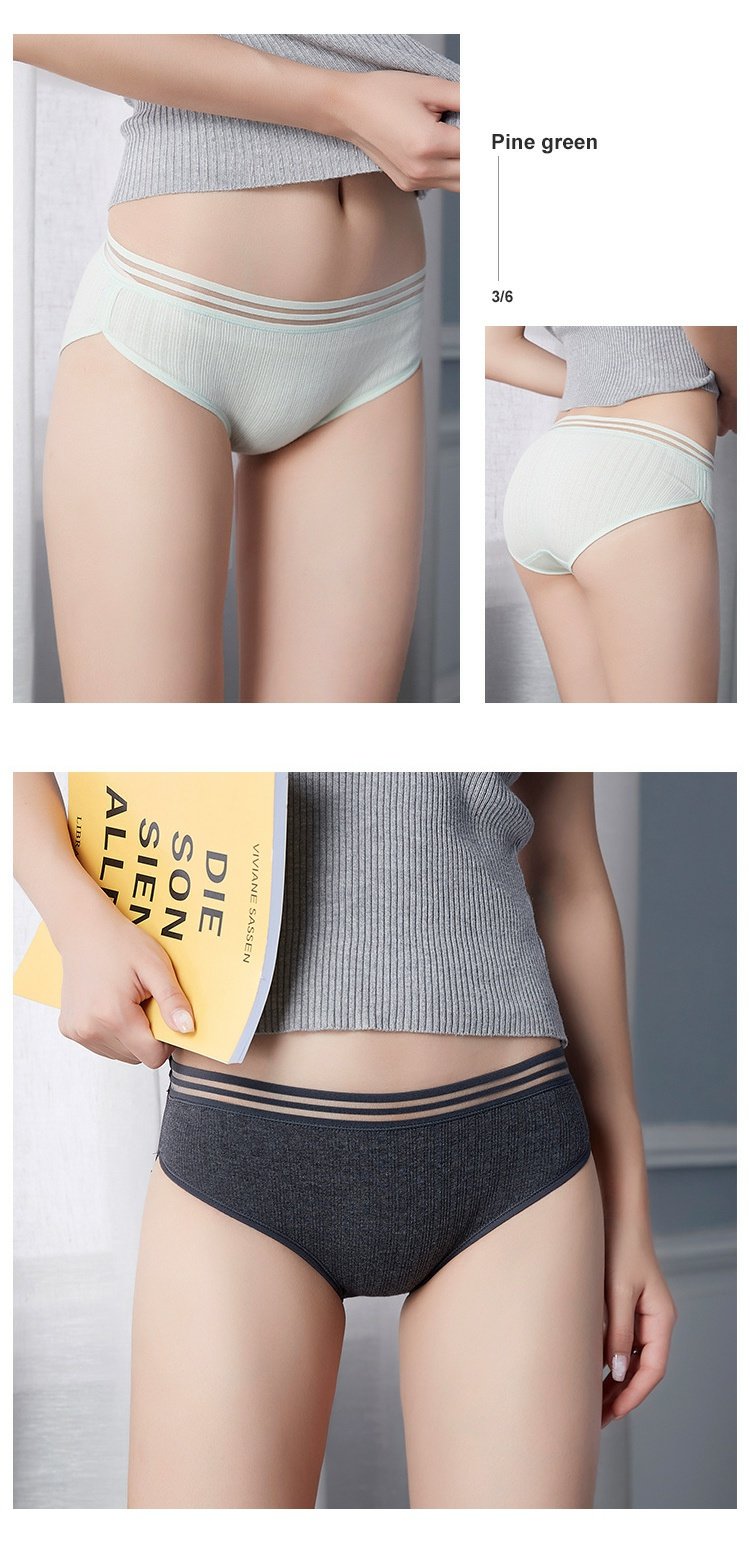 Bông nguyên chất eo thấp nữ sinh viên ren chủ đề bông cô gái sinh viên không có dấu vết trong quần đùi tam giác bán buôn quần lót lọt khe nữ đẹp