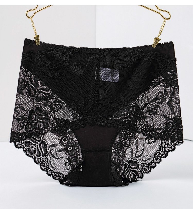 Quần lót mid-up nữ ren gợi cảm lưới mỏng phần phối đồ hông quần cotton bán buôn quần chip nam