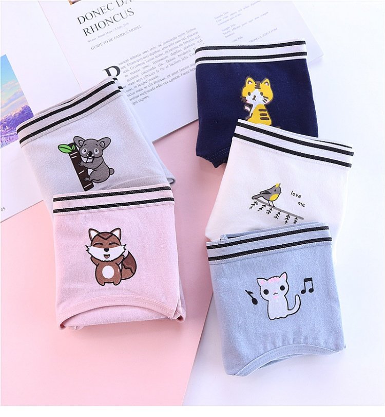 Dễ thương thoáng khí quần lót nữ tập tin 100% cotton liền mạch kháng khuẩn eo tam giác quần cô gái bán buôn lộ quần lót