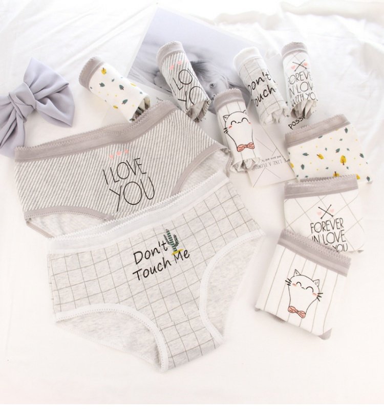 Quần lót nữ sinh viên cotton nữ 裆 100% cotton không kháng khuẩn liền mạch eo giữa cô gái gợi cảm bán buôn quần lót nữ sinh