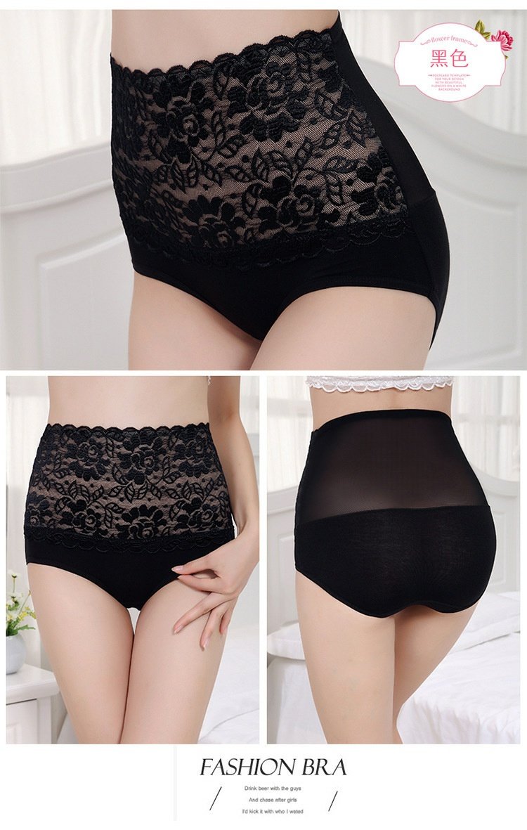 Sau sinh ren nữ đồ lót bụng tập tin cotton modal eo cao tóm tắt không có dấu vết kích thước lớn bán buôn gợi cảm quần lót nữ trung niên