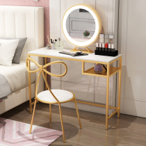 Marble dresser Nordic bedroom Simple modern small apartment ins wind light luxury womens simple makeup table with lamp