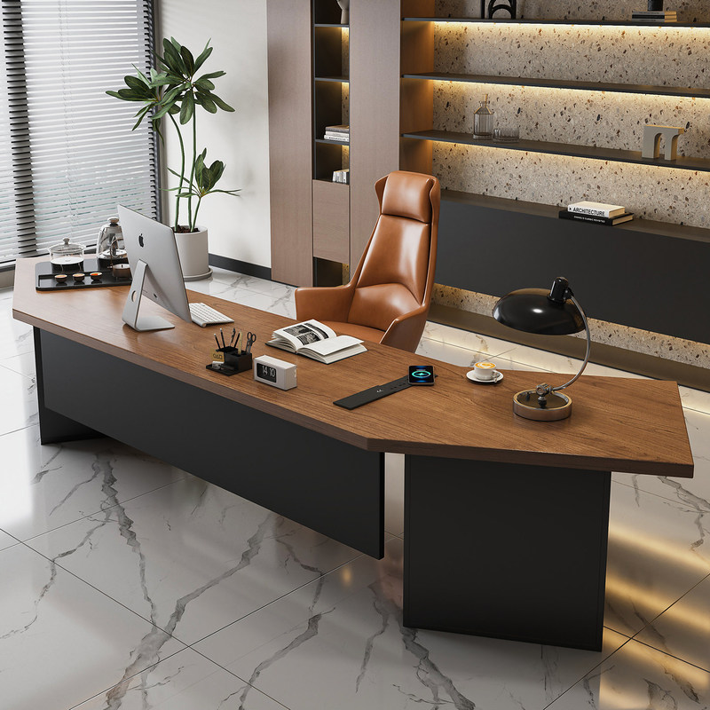 Solid Wood Office Desk, Dual-Purpose, Light Luxury, Modern, High-End Executive Desk, Manager's Desk, Computer Desk and Chair Solid Wood Office Desk, Dual-Purpose, Light Luxury, Modern, High-End Executive Desk, Manager's Desk, Computer Desk and Chair
