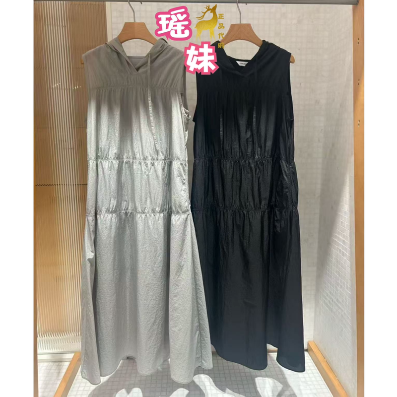 Zug Authentic Product 26 Summer 2 Imported Crinkled Nylon Fabric Hooded Dress Z0261Dr01 Original 1950