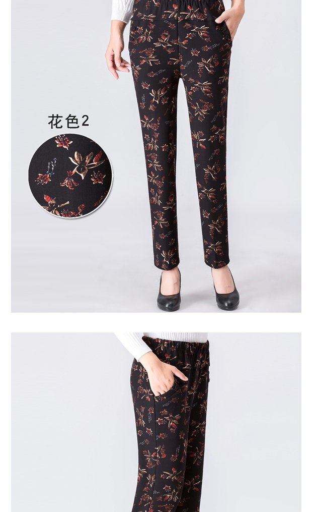 Quần mùa đông cho mẹ dày cộng với quần nhung cũ Quần dài giữa và quần nữ 60-70-80 tuổi Quần bà áo nữ trung niên