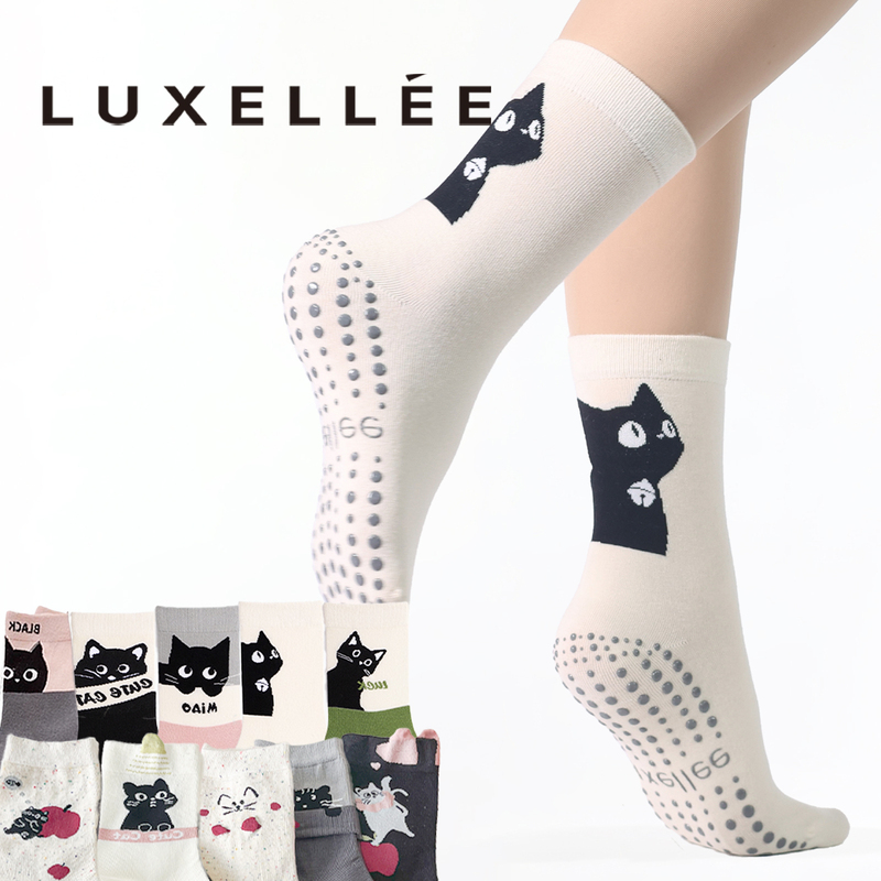 Cute Cartoon Cat Pilates Socks Pilates Yoga Non-Slip Socks Grip Socks