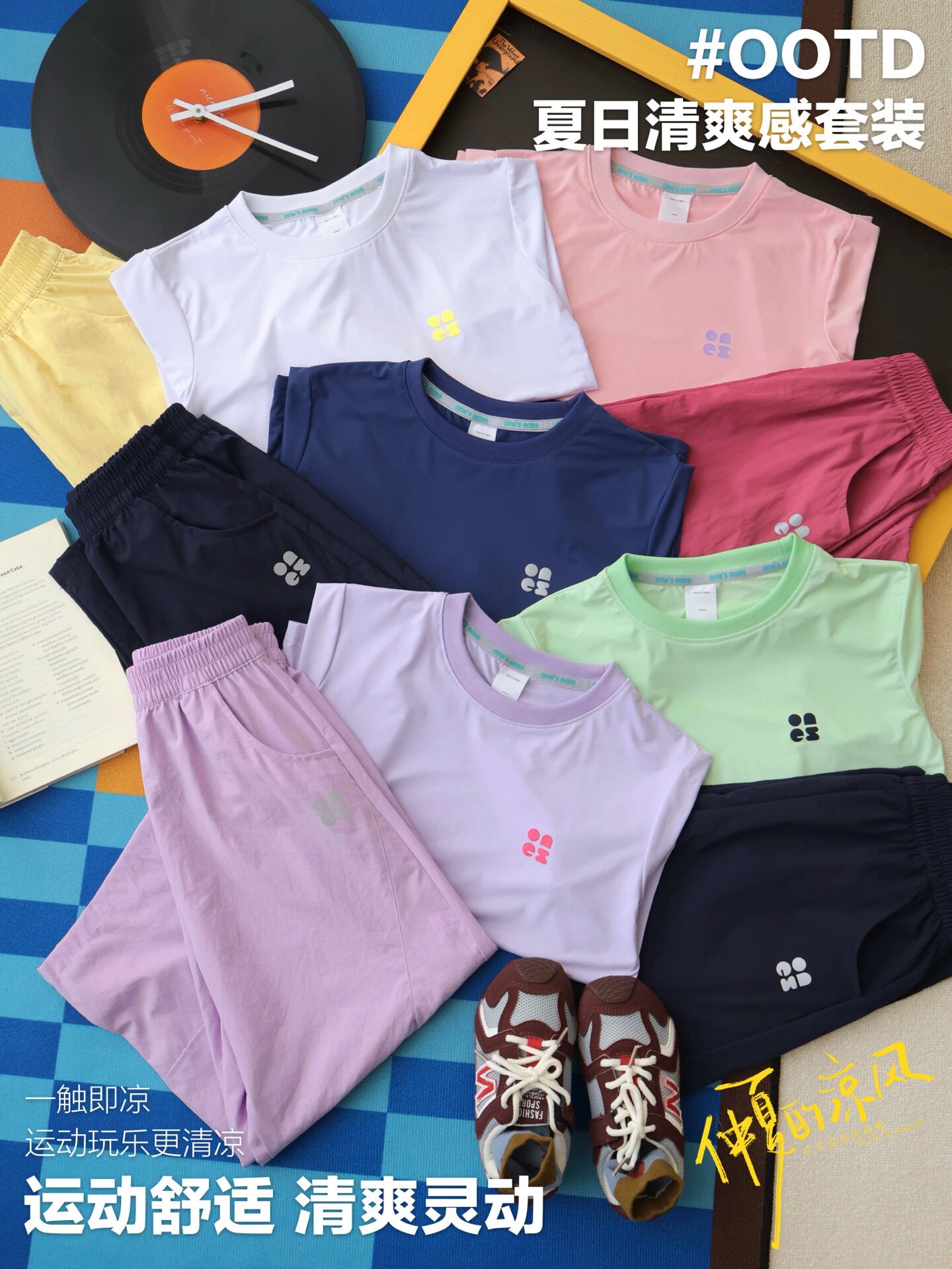 Summer new style short-sleeved quick-drying clothes, sun protection fitness clothes, badminton T-shirt, girls' skirts and pants, outdoor hiking sports suit D