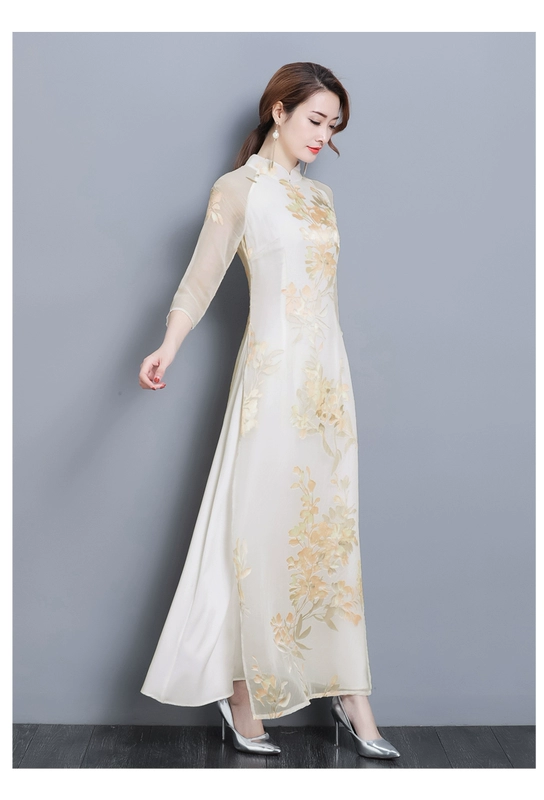 2020 xuân mới quần áo phụ nữ phong cách Trung Quốc retro Trung Quốc Slim cải tiến váy sườn xám váy dài thanh lịch - Váy dài