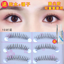 572 false eyelash female natural simulation grinding tip transparent stem dense roll up new lady makeup ten pairs of sectional grafting