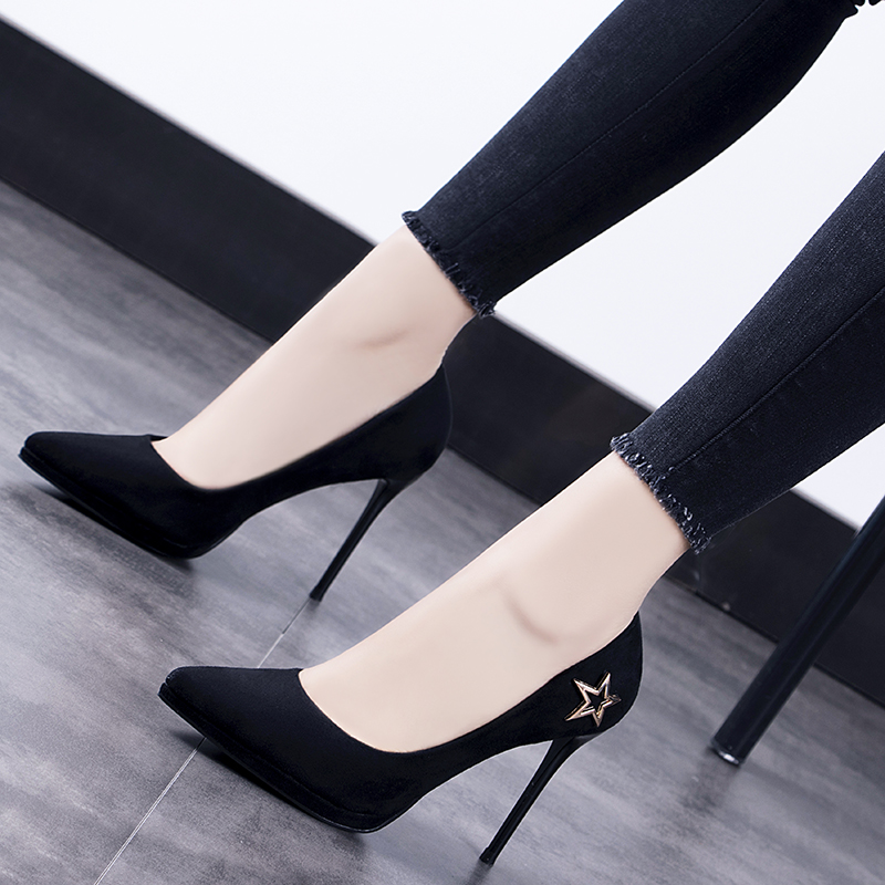 2022 spring autumn new European and American single shoe woman pointed fine heel ultra high heel heels Summer Sexy Nightclub 100 Hitch Shoes