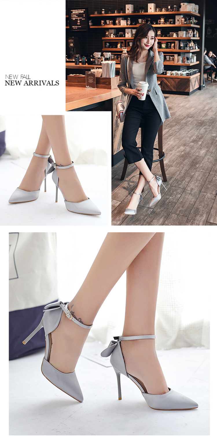 Mùa hè 2018 mới gợi cảm sandal stiletto nude phiên bản Hàn Quốc của từ hoang dã với giày cao gót nữ mũi nhọn dép nữ quai ngang