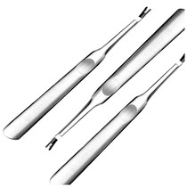 Three stainless steel nail exfoliating forks V-shaped trimming push forks exfoliate hand nail trimming manicurists