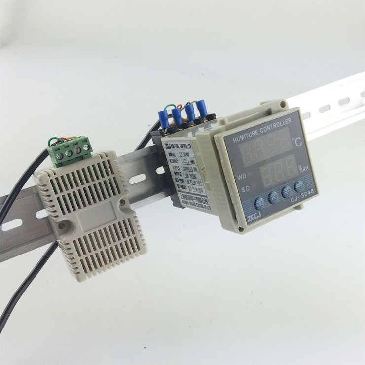 35din rail-type installation of temperature and humidity controller 220V intelligent digital display temperature and humidity meter high-precision monitor