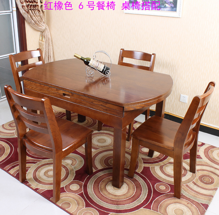 Bàn ăn gỗ nguyên khối kết hợp có thể thu vào gấp bàn tròn tro gỗ bàn ăn gỗ hiện đại căn hộ nhỏ gấp bàn tròn - Bàn bàn gấp văn phòng