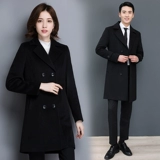 Шерстяное пальто, зимняя куртка для работы, средней длины