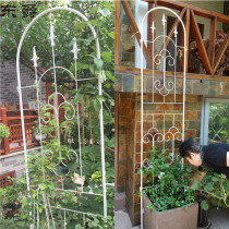 European-style wrought iron flower rack screen plant climbing pergola Clematis balcony seasonal flower bracket Outdoor flower wall grid