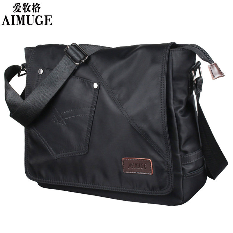 M Love Shepherd Leisure Single Shoulder Bag Men's Bag Student School Bag Nylon Oxford Spinning Single Shoulder Inclined Satchel Bag Wave