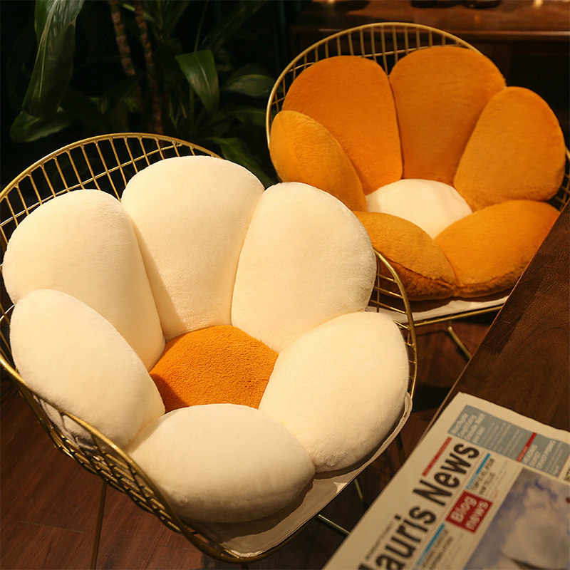 Flowers Cushion Office Long Seat Back Cushion Integrated Chair Cushion Butt Cushion Chair Cushion Stool Fart Cushion Winter