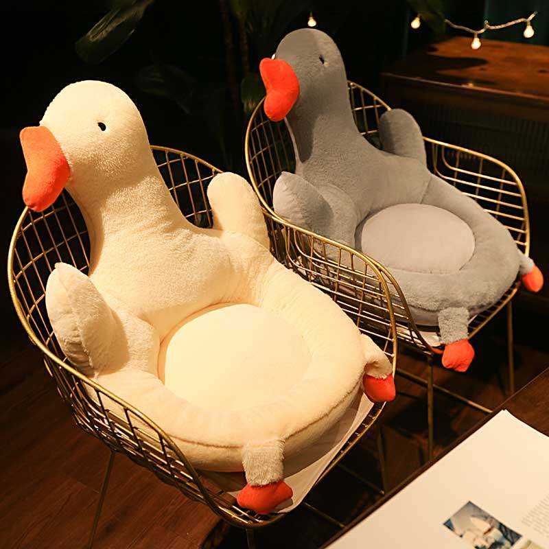 Large Goose Cushion Chair Cushion Office Long Sitting Seat Backrest Integrated Stool Butt Cushion Chair Cushion Fart Mat Summer