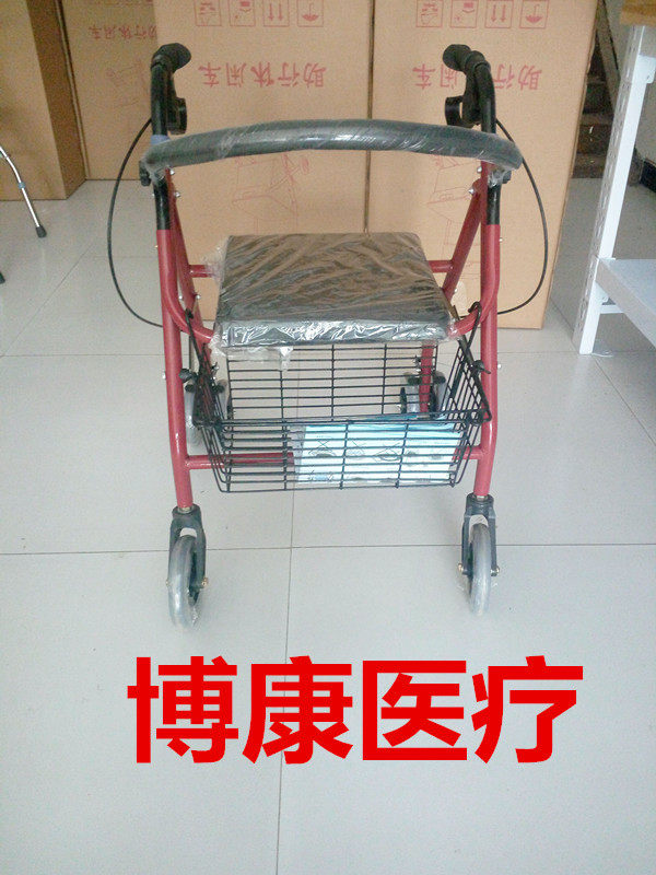 老年购物车多功能买菜车带轮带座手扶推车老人休闲助行车可坐折叠