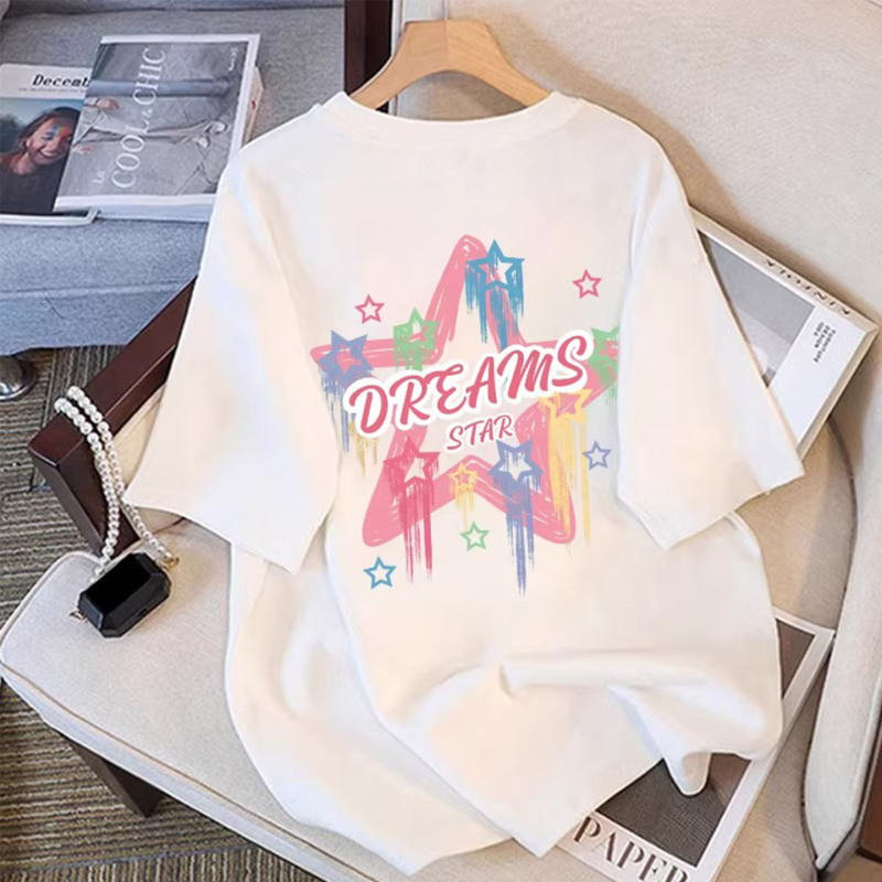 150kg Extra Large Size Women's Clothing 2026 Summer Pure Cotton Dopamine T-Shirt Short Sleeve T-Shirt for Plus Size Women 200 Loose Top