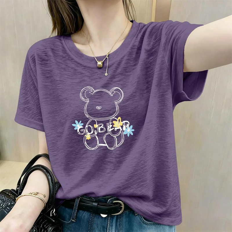 150kg Extra Large Size Women's Clothing 2026 Summer Round Neck Bamboo Cotton Short Sleeve T-Shirt for Plus Size Women, Loose and Slimming Top 150kg Extra Large Size Women's Clothing 2026 Summer Round Neck Bamboo Cotton Short Sleeve T-Shirt for Plus Size Women, Loose and Slimming Top